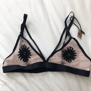 Sheer black detail bralette